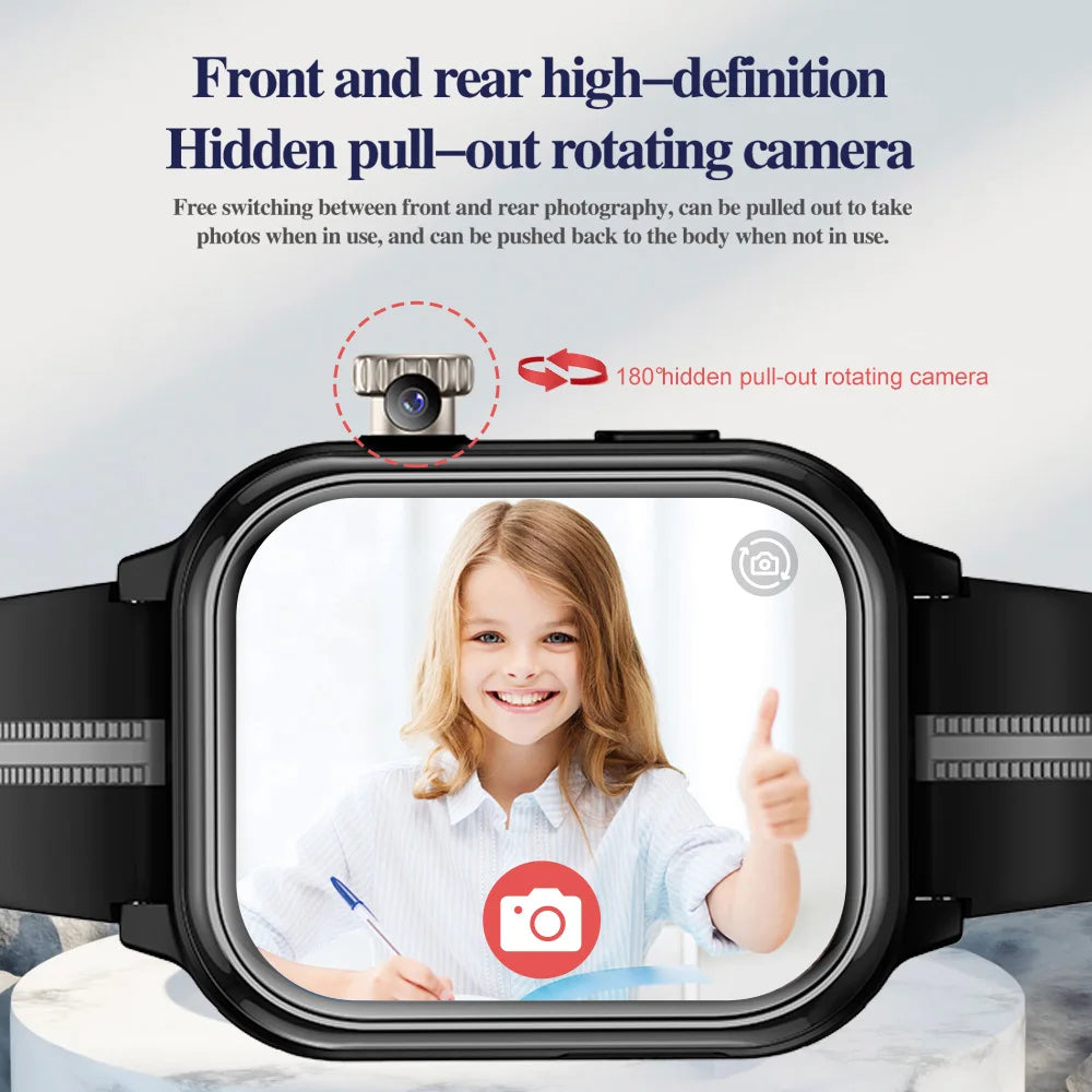 Wonlex KT39 4G Kinder-GPS-Smartwatch mit rotierender Kamera GPS-Echtzeit-Standort-Tracker 1+16GB Videoanruf Kinder-Smartwatch