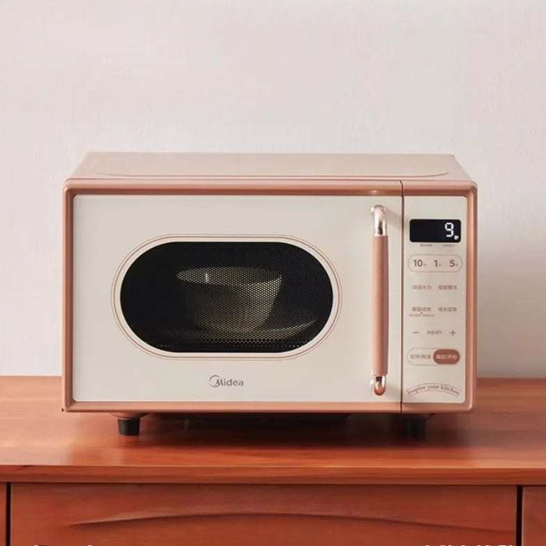 Petit Four à Micro-ondes Rétro Inverter, Appareil Multifonction 3-en-1 Cuisson Vapeur pour Cuisine Domestique