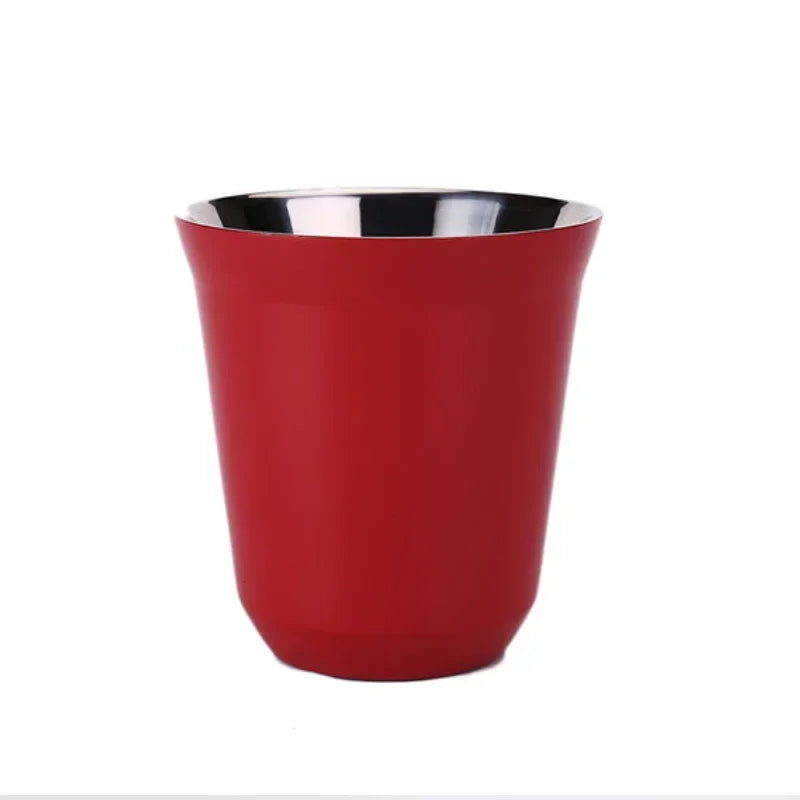 Tasses à espresso 80 ML/160 ML en acier inoxydable 304, tasses à café isothermes à double paroi, lavables au lave-vaisselle, tasses de petite capacité
