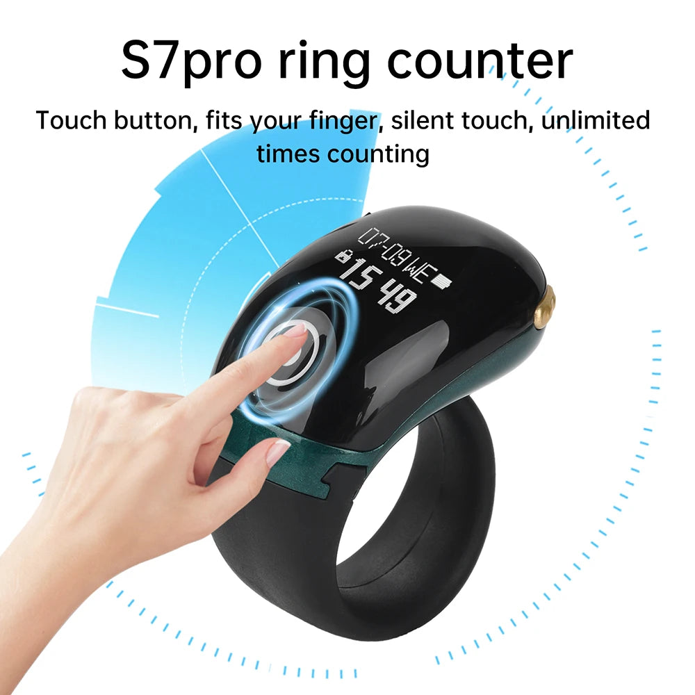Smart Tasbih Tally Counter 0~99999 Muslims Tasbeeh Zikr Ring Prayer Time Vibration Reminder Type-C Ring Counters OLED Display