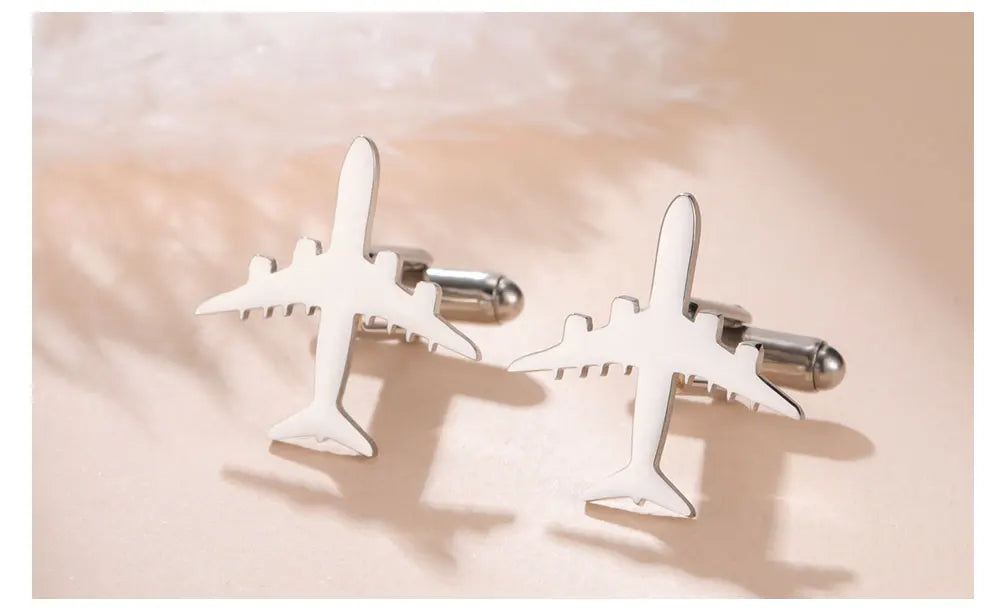 Boutons de Manchette Avion Cazador pour Homme Accessoires Cadeau Pilote Boutons de Manchette de Chemise en Acier Inoxydable Vente en Gros Mariage Anniversaire Tendance
