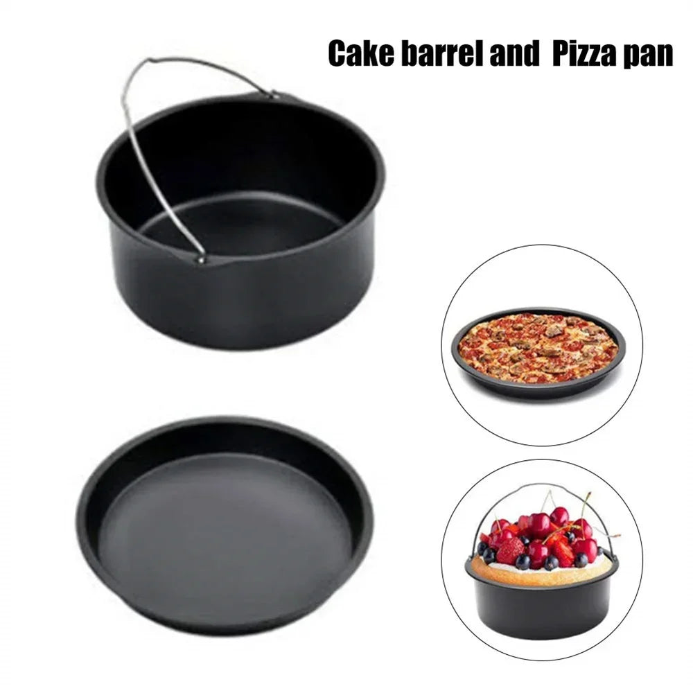 Moules à gâteau ronds antiadhésifs de 6/7/8 pouces, moules de cuisson avec poignées pour friteuse à air, moules à pizza pour four de cuisine