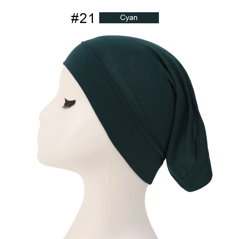 Bonnet Hijab Musulman Turban Foulard Coton Modal Voile Uni Casquette Sous Écharpe Musulmane Femme Foulard Turban Hijabs Chapeau Islamique