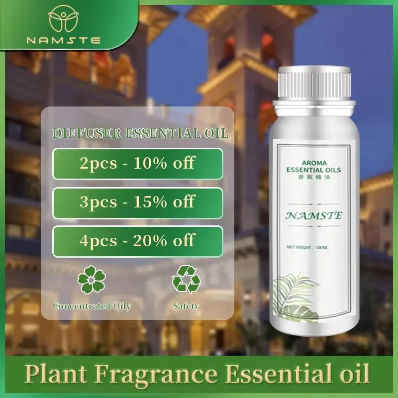 Namaste Huile de Parfum 100ML Huile Essentielle Hôtel Diffuseur d'Arômes Électrique Oasis Aromatique Parfums d'Intérieur Désodorisant Huile Essentielle