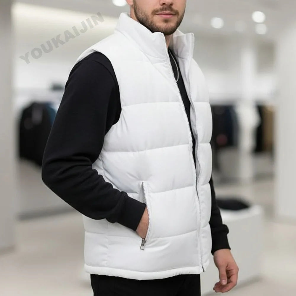 Herren Weste Jacke Slim Fit Stehkragen Ärmellose Pufferjacken Frühling Herbst Lässige Weste Herren Warmer Mantel 2026 Trends