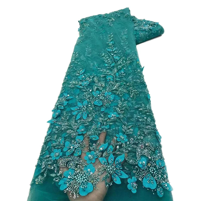 Tissu Français à Paillettes et Perles Rose en Polyester pour la Couture Robes de Mariée en Dentelle Matériau de Patchwork Tissu Tulle 4,5 Mètres
