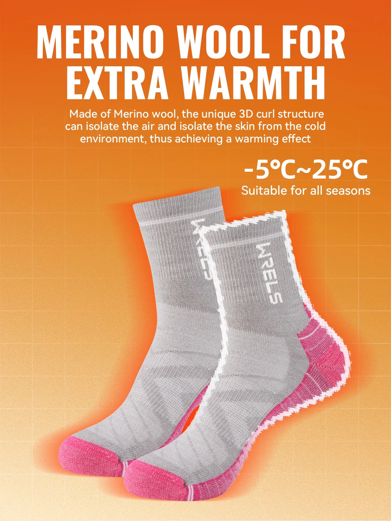 WRELS 1/2/3 Paare Merinowolle Socken Thermische Warme Winter Hohe Elastische Dicke Wandersocken Feuchtigkeitsaufnahme Wollsport Socken