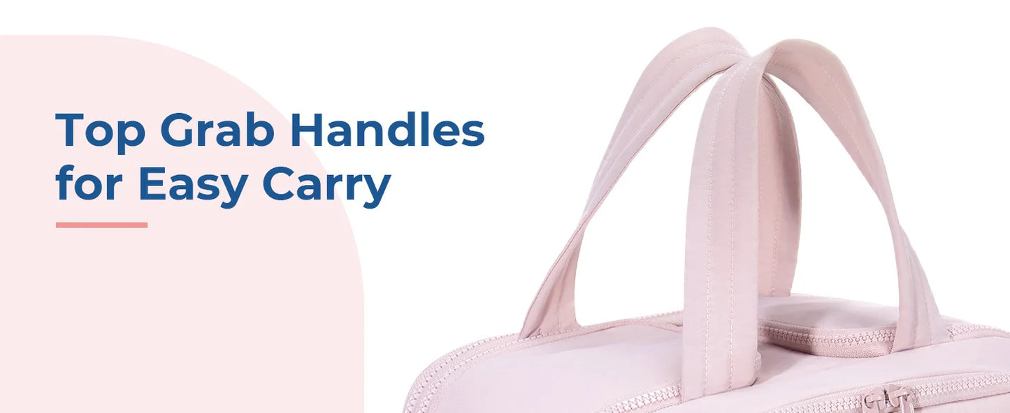 BAGSMART Kulturbeutel mit großer Kapazität, Make-up-Tasche mit Öffnung, tragbare Kosmetiktasche mit Griff für Accessoires und Toilettenartikel