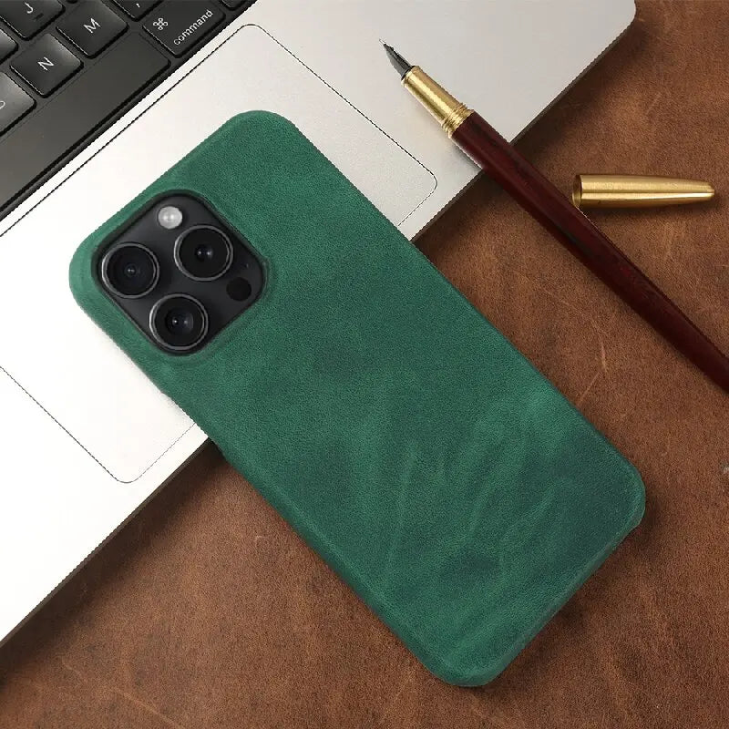Fengma pattern leather phone case for iPhone 14 Pro 1516 Pro Max shockproof protective cover Genuine Leather Business