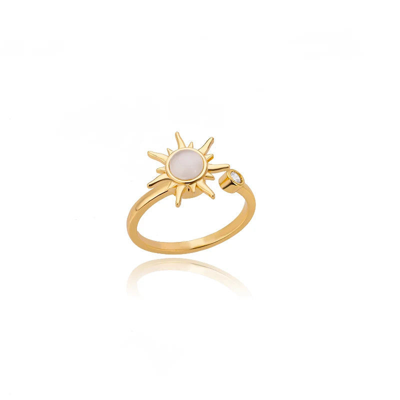 Edelstahlringe für Damen 2024 Trend Offener Goldfarbener Doppelperlenring Hochzeit Ästhetischer Schmuck Paar Geschenk anillos