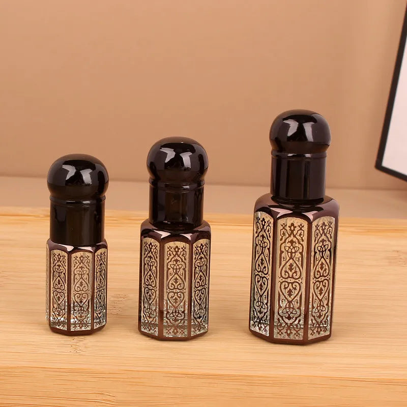 3/6/12ml Luxus nachfüllbare Ätherische Öle Flaschen Leere Parfümflasche Tragbare Tropfflasche Vintage Bronzefarbener Flüssigkeitsbehälter