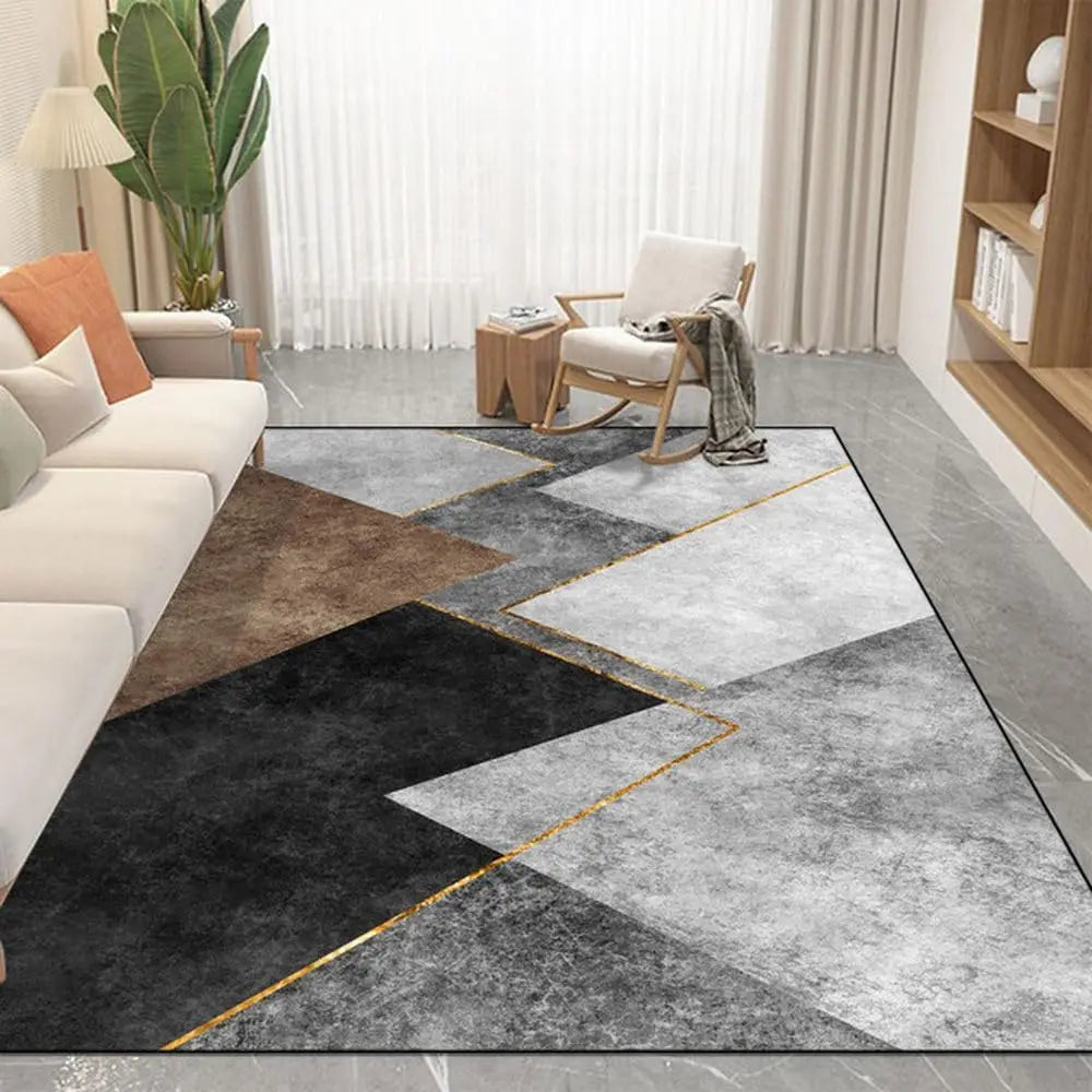 VIKAMA Simple Geometric Living Room Carpet Sofa Coffee Table Cushion Soft Bedroom Bedside Rug Light Luxury Home Decoration