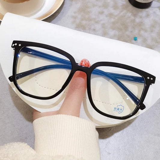 Square frame Myopia Glasses Men Women Anti-blue oversized Eyewear Unisex Luxury Clear Diopter Prescription Eyeglasses 0 to -6.0