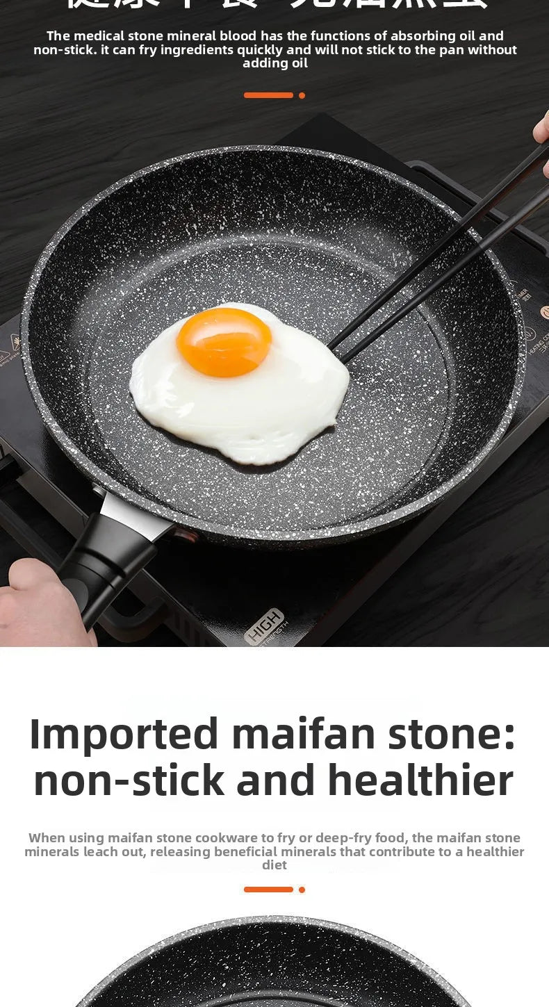 Mafestone Poêle Ménagère à Faible Fumée, Poêle à Crêpes, Poêle Plate pour Steaks, Poêle Antiadhésive Universelle pour Cuisinière