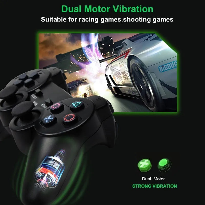 Hot Sale Wireless Gamepad for PS2 Controller for Playstation 2 Console Joystick 2.4G Double Vibration Shock Joypad USB PC Game