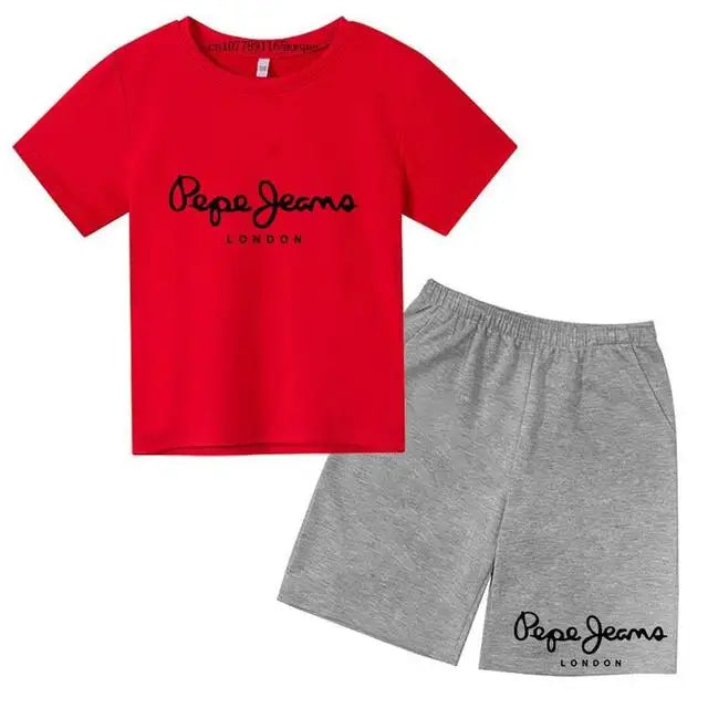 Children Summer London Clothes T-shirt 3-12Yrs Boys Girls Short-sleeved Top+Shorts Casual Brand Fashion Sports Set Clothing