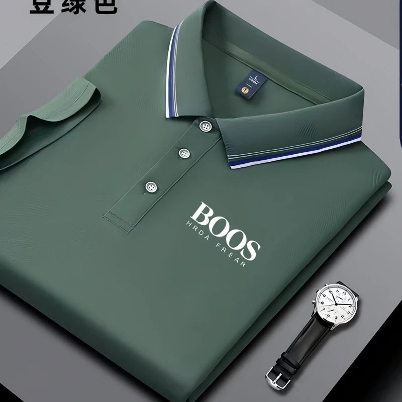 Besticktes neues Herren Business Casual Kurzarm-Poloshirt, modisches, atmungsaktives, bequemes und vielseitiges Oberteil