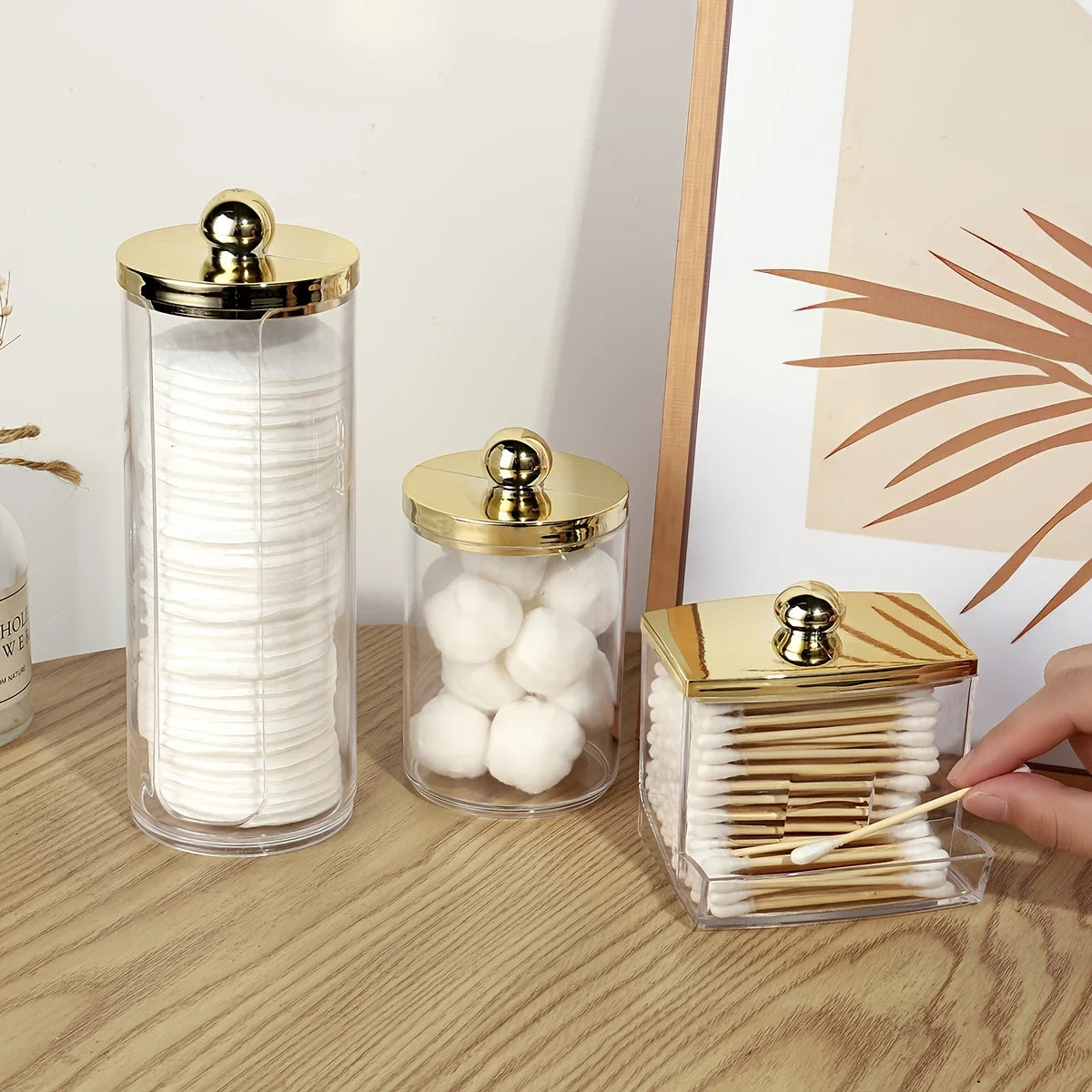 3 Stück Q-Tip-Halter Spender Aufbewahrungsbox Badezimmer Organizer Behälter für Wattestäbchen/Wattepads/Watterondellen
