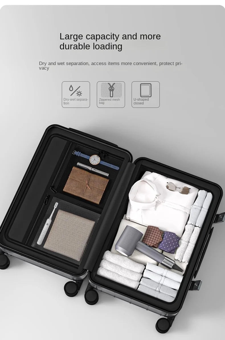 20/24 inch All aluminum-magnesium alloy Travel Suitcase Carry-On Luggage Trolley Case With Wheels Business Boarding Box