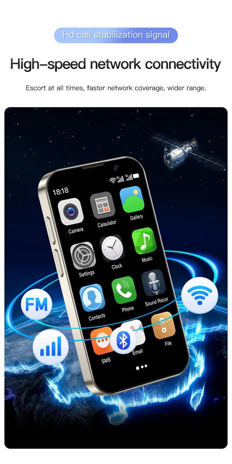 Mini Smartphone SERVO 16SE 16 Go ROM Android 9.0 Wifi Double SIM Veille Play Store 3G WCDMA Petit Téléphone Portable Intelligent 3.0" Nouvelle Version