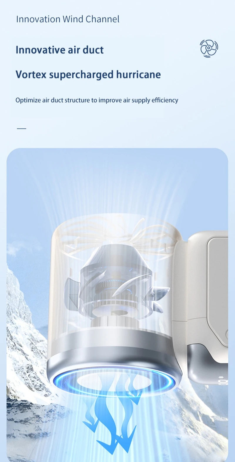 BAOTAI Portable Mini Handheld Turbo Fan LED Display Mini High Speed Handheld Fan, Outdoor Cooling,Desk Fan, Rechargeable Fan