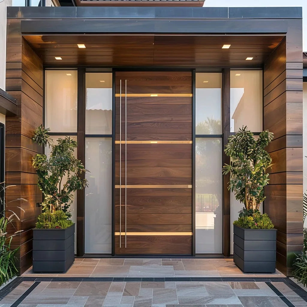 Simple Design Villa Entry Exterior Doors Hurricane Impact Revolving Doors Fire Proof Luxury Entrance Doors Residential Security