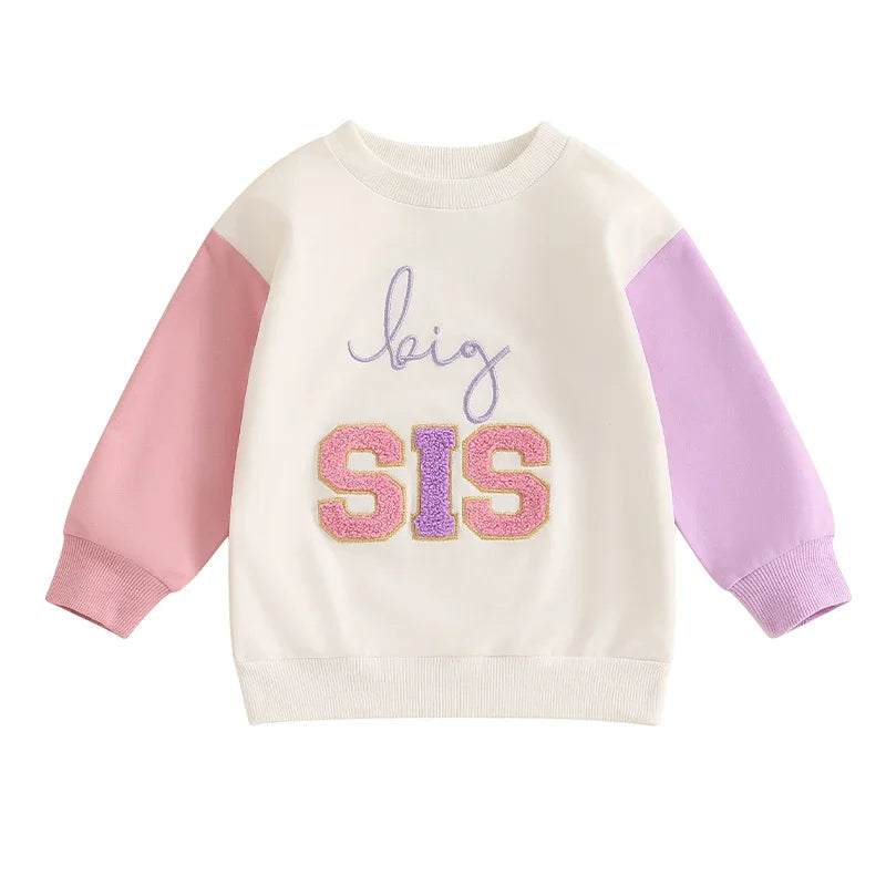 Kinder Sweatshirt Frühling Herbst Langarm Rundhals Bestickte Buchstaben Hoodie Pullover Kleidung für Jungen Mädchen