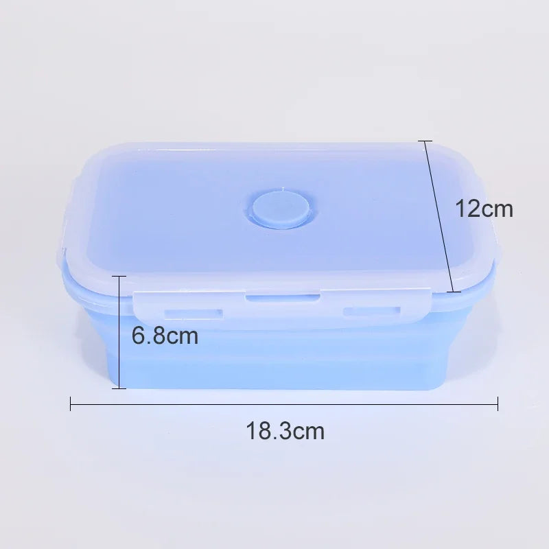 Boîtes de Conservation Alimentaire Pliables Boîte à Repas en Silicone avec Couvercle Bols Alimentaires Boîte à Repas Empilable pour Cuisine et Congélateur