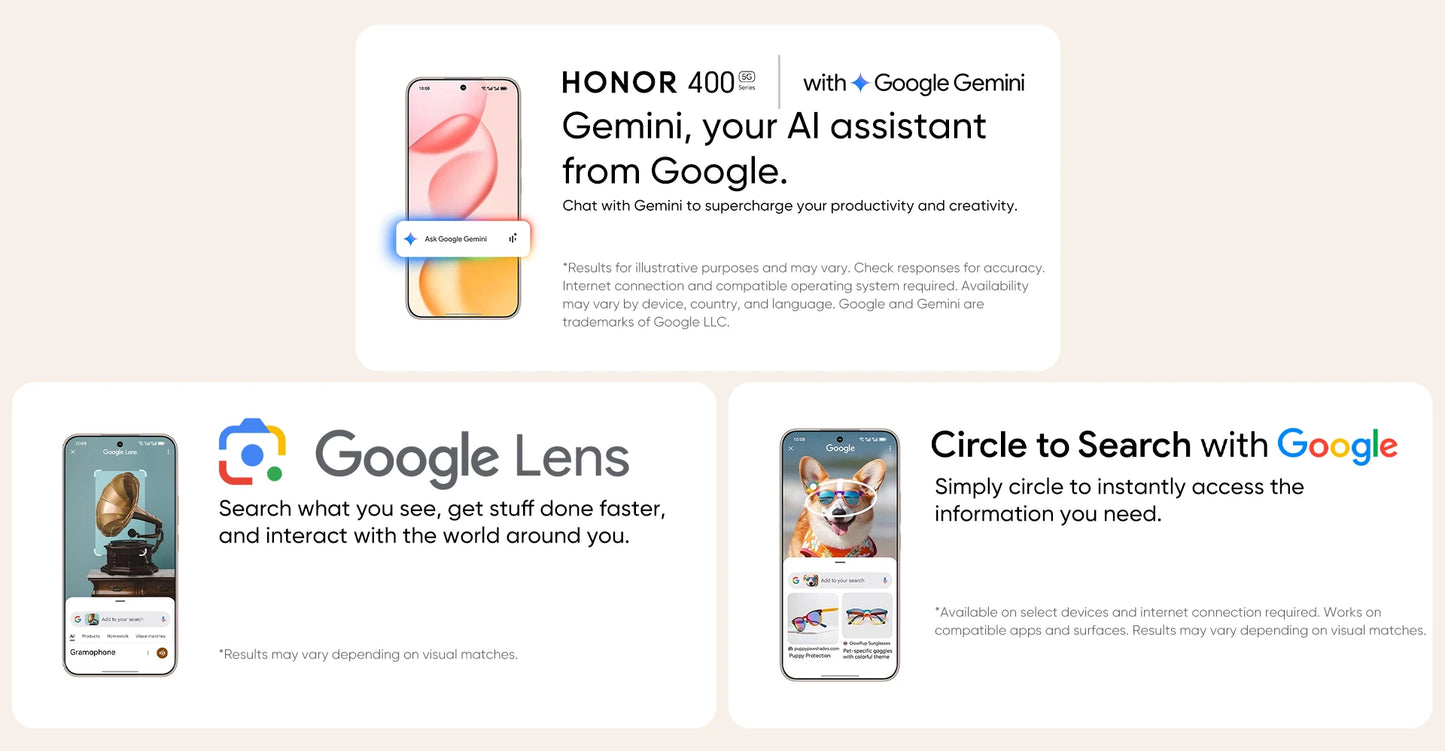 Original Neue Globale Version HONOR 400 5G Smartphone Snapdragon 7 Gen 3 6,55" 120Hz AMOLED Display 200MP 6000mAh 80W SuperCharge