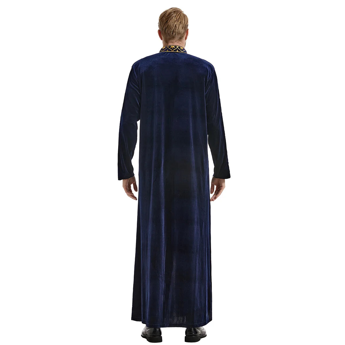 Muslimische Männer Jubba Thobe Islamische Kleidung Samt Kaftan Thoub Arabische Saudi-Robe Kleid Jubah Caftan Thawb Ramadan Gewand Naher Osten