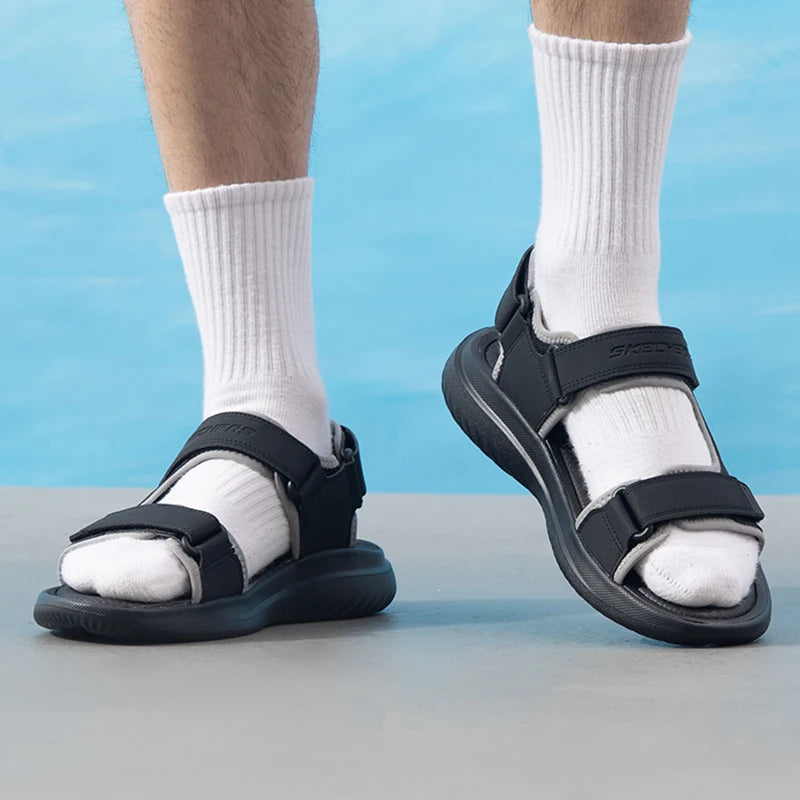 Skechers Men's Casual Comfortable Sports Sandals Beach Shoes Bathroom Sandals Casual Slippers 232893-Bbk