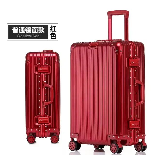 Bagage de voyage Spinner 20/24/26/29, valise de marque en alliage aluminium-magnésium de haute qualité