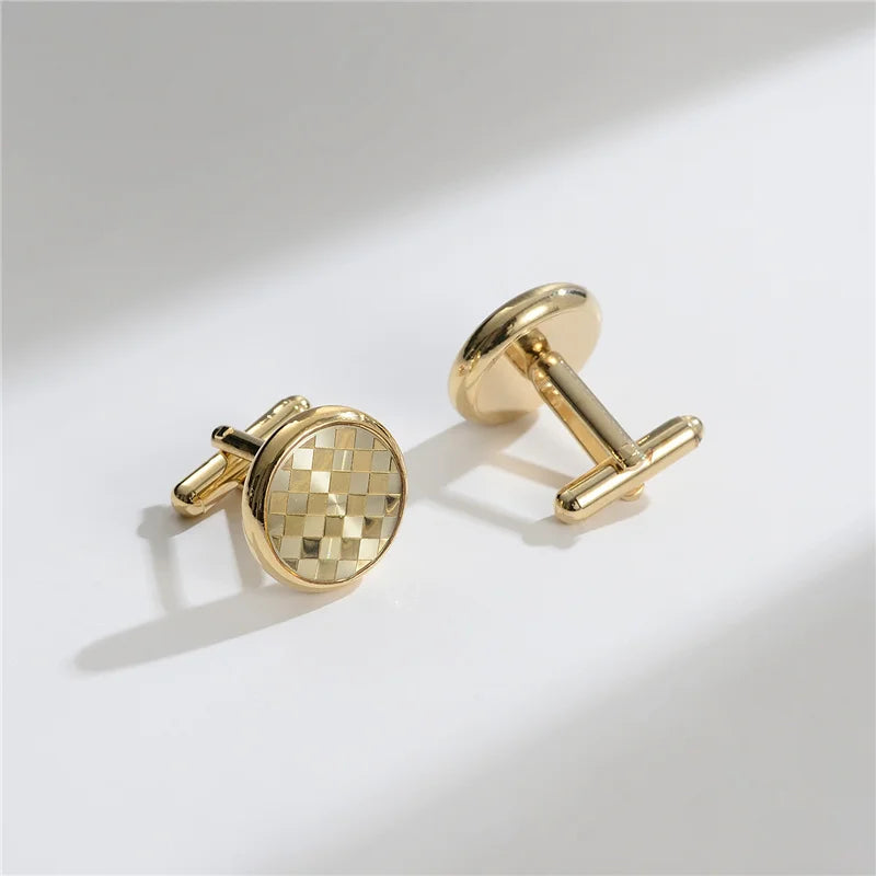 Herrenhemd Manschettenknöpfe Kupfer Manschettenknöpfe für Herren Luxus Hochzeit Gäste Geschenke Rund Quadrat Mode Schmuck Herren Manschetten Glieder Krawattenklammer