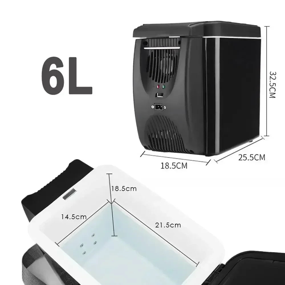 6L 12V Auto Kühlschrank Gefrierschrank Heizung Mini Auto Gefrierschrank Kühler und Wärmer Elektrischer Kühlschrank Tragbare Kühlbox Reisekühlschrank
