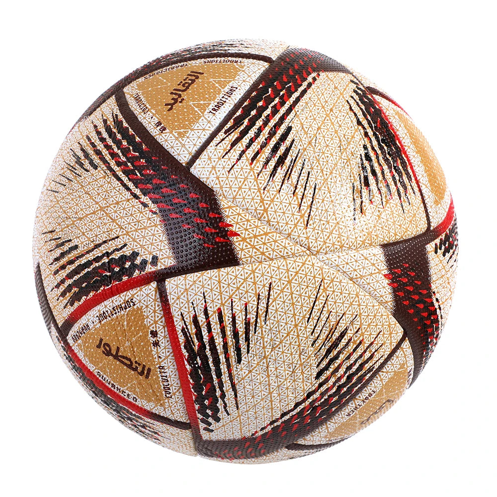 Ballon de football de haute qualité 2022, taille officielle 5, en PU, sans coutures, résistant à l'usure, pour match et entraînement, Futbol Voetbal Bola