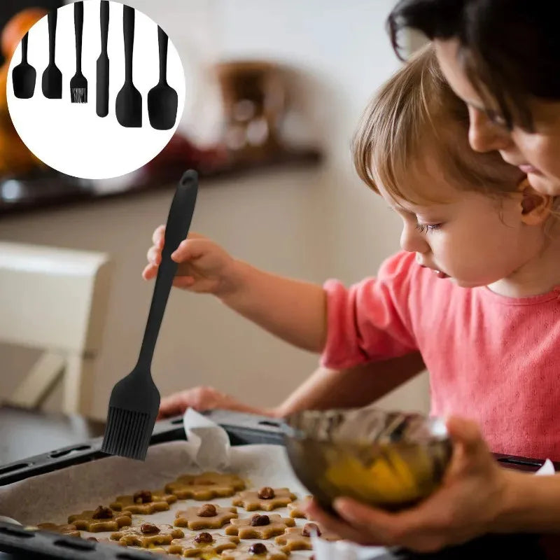 Lot de 6 spatules en silicone, de qualité alimentaire, antiadhésives, résistantes à la chaleur, pour cuisiner, pâtisser et mélanger