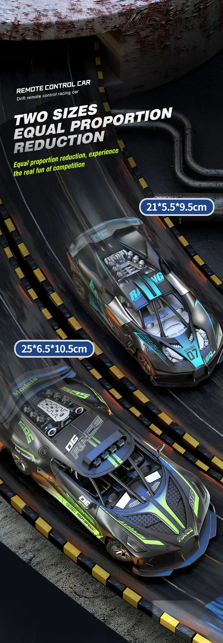 Ferngesteuertes Auto 4-Kanal Hochgeschwindigkeits-Drift-Rennwagen Elektro-Sportwagen Spielzeug Modell für Jungen Kinder Geburtstagsgeschenk