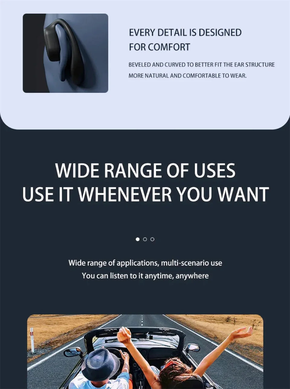 Kabellose Kopfhörer Bluetooth-Headset mit Mikrofon Knochenleitung Freisprech-Kopfhörer mit Geräuschunterdrückung zum Autofahren Audifonos
