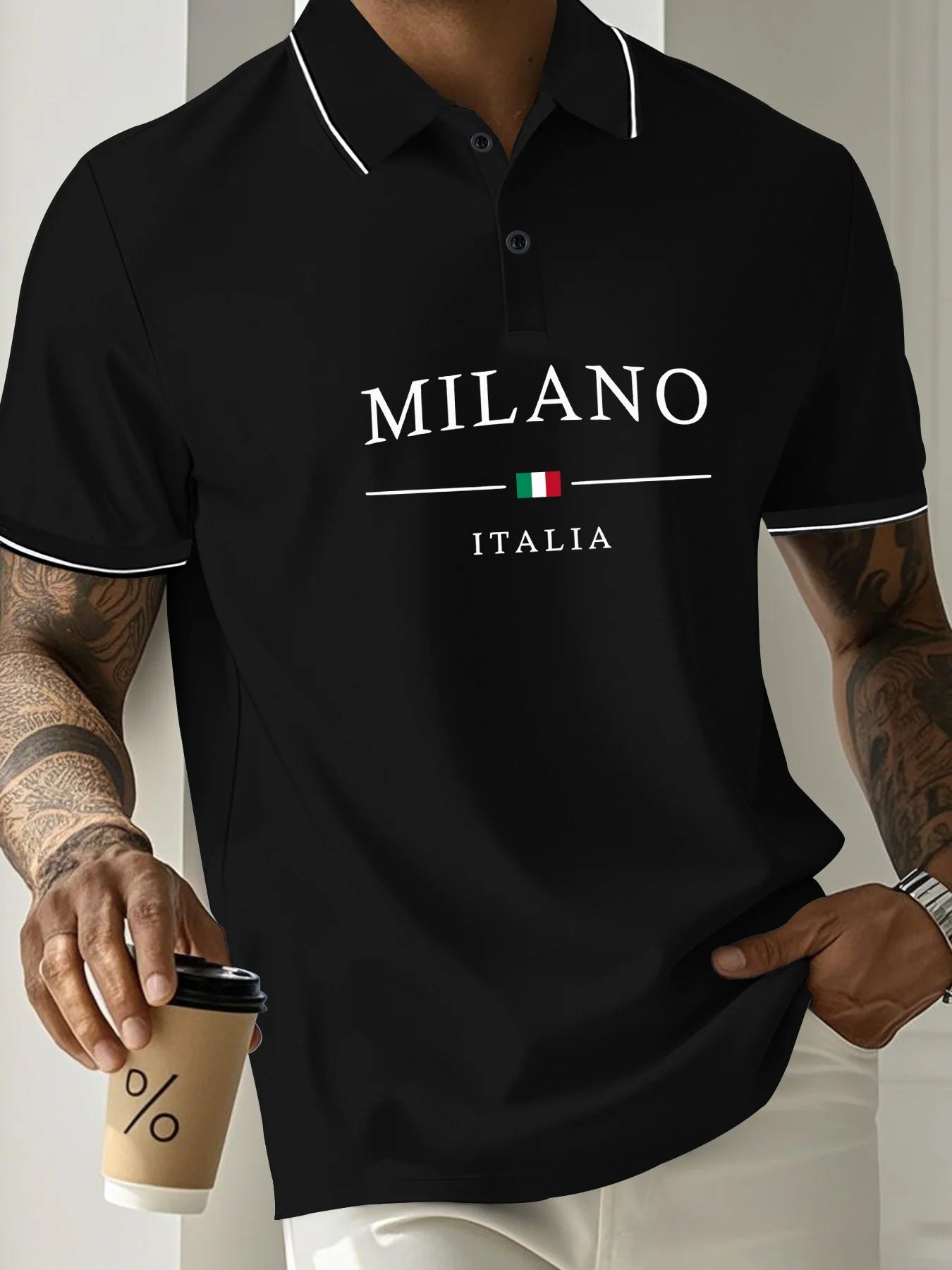 Das neue Herren-Polo-Shirt für den Sommer 2025 besticht durch einen lässigen, modischen, bequemen und atmungsaktiven 3D-Buchstabenmuster-Print.