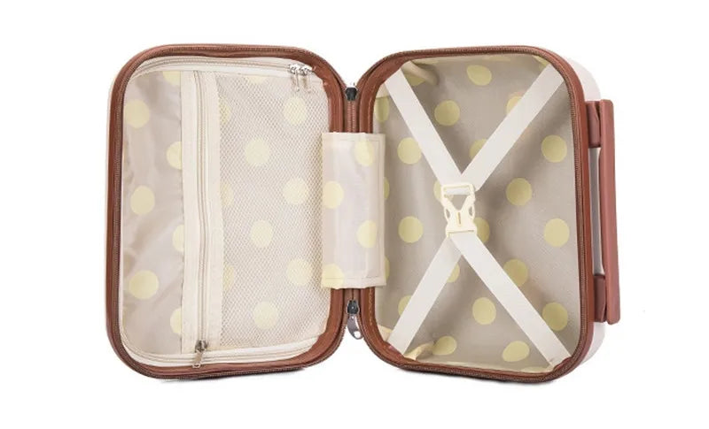Nouvel ensemble de bagages à roulettes pour femmes - Ensemble valise de voyage tendance avec serrure à combinaison, sac à cosmétiques universel, ensemble de 2 valises à roulettes rétro