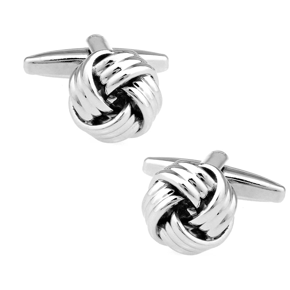 iGame Boutons de manchette nœud de mode en laiton de qualité design boule tressée pour mariage homme