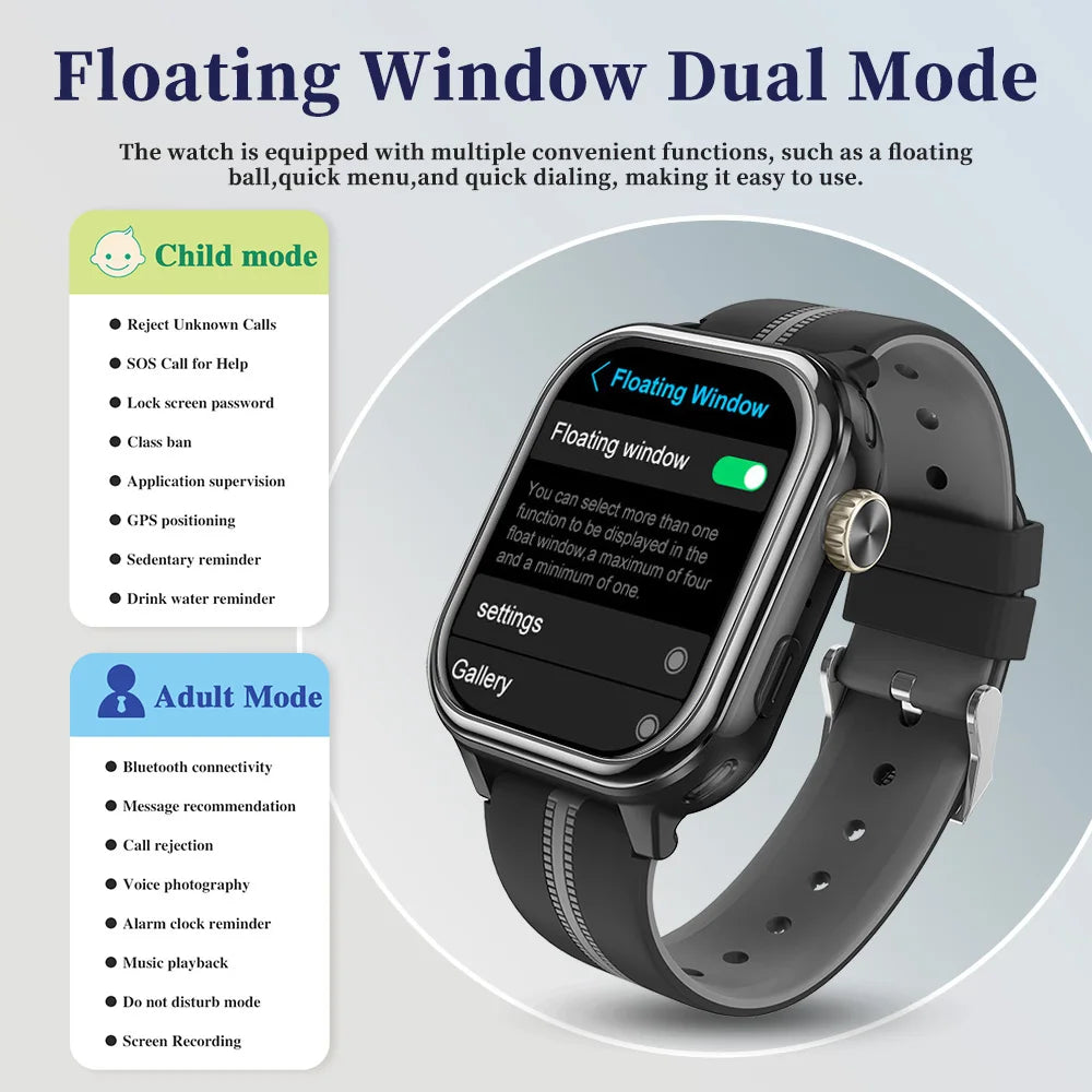 Wonlex KT39 4G Kinder-GPS-Smartwatch mit rotierender Kamera GPS-Echtzeit-Standort-Tracker 1+16GB Videoanruf Kinder-Smartwatch
