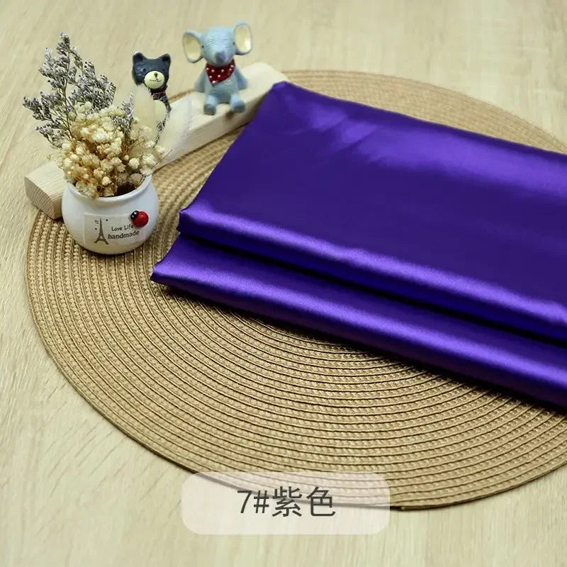 Tissu Satin Micro Élastique Haute Densité Au Mètre pour Vêtements Robes Pyjamas Costumes Couture DIY Doux Lisse Opaque Brillant