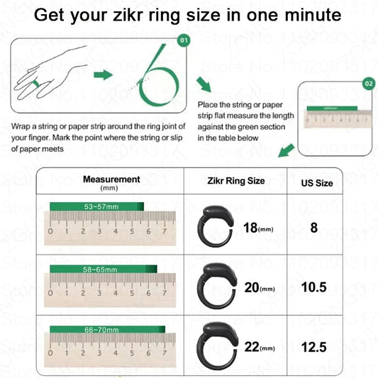 Weslamic Tasbeeh Zikr Ring 3 Sizes Available Smart Islamic Tally Digital Counter for Muslim Prayer Reminder Magnetic Charging