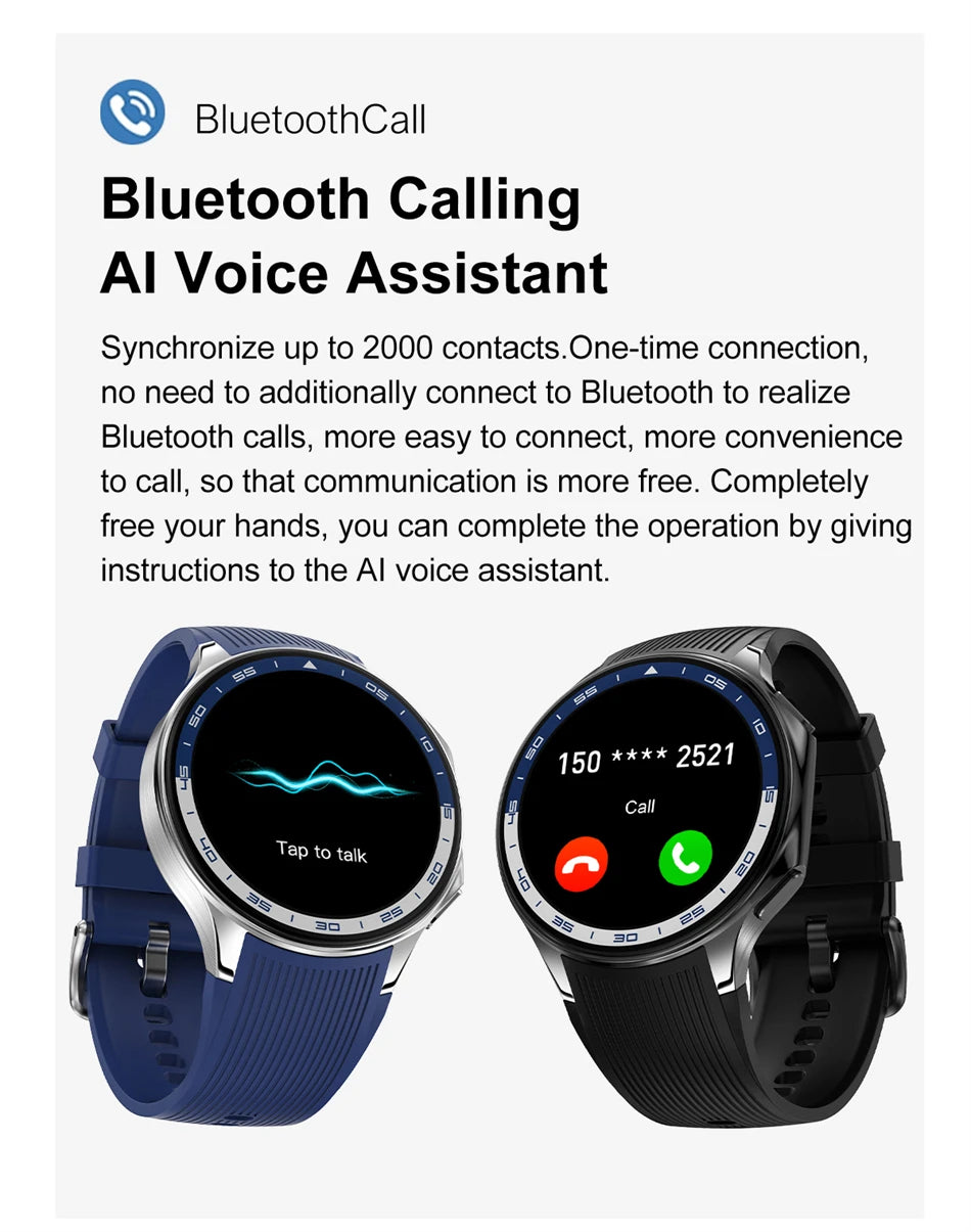OPPO DT Watch X Montre Connectée Bluetooth avec Appel, 4 Go de Mémoire, Enregistrement, Lecture MP3+MP4, Son Surround Visuel 3D, Smartwatches Homme 2025 Nouveau