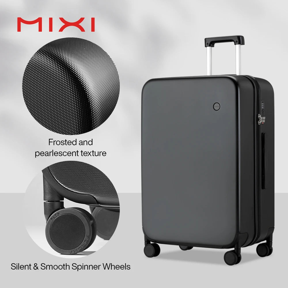 Mixi Puristisches Design Reisekoffer Herren Trolley 14 20 24 26 Zoll Rollkoffer Hartschale Feingitter Damen Koffer