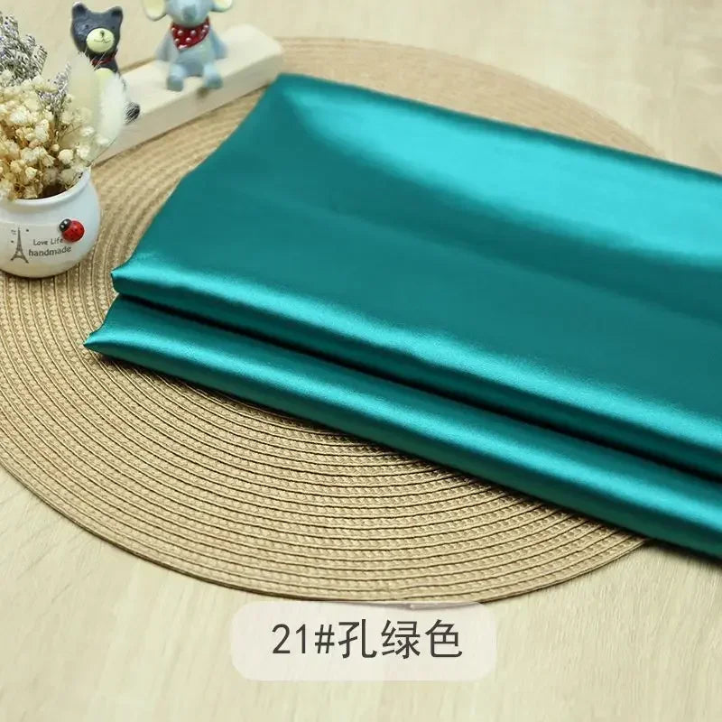 Tissu Satin Micro Élastique Haute Densité Au Mètre pour Vêtements Robes Pyjamas Costumes Couture DIY Doux Lisse Opaque Brillant