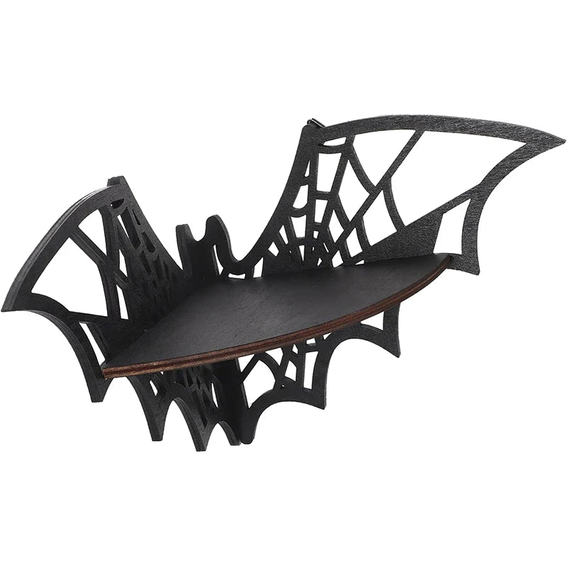 Fledermaus-Eckregale, Holz, schwebend, Fledermaus-Wandeckregale, gotisches Schmuckregal, Halloween-Dekorationsregal für Zuhause