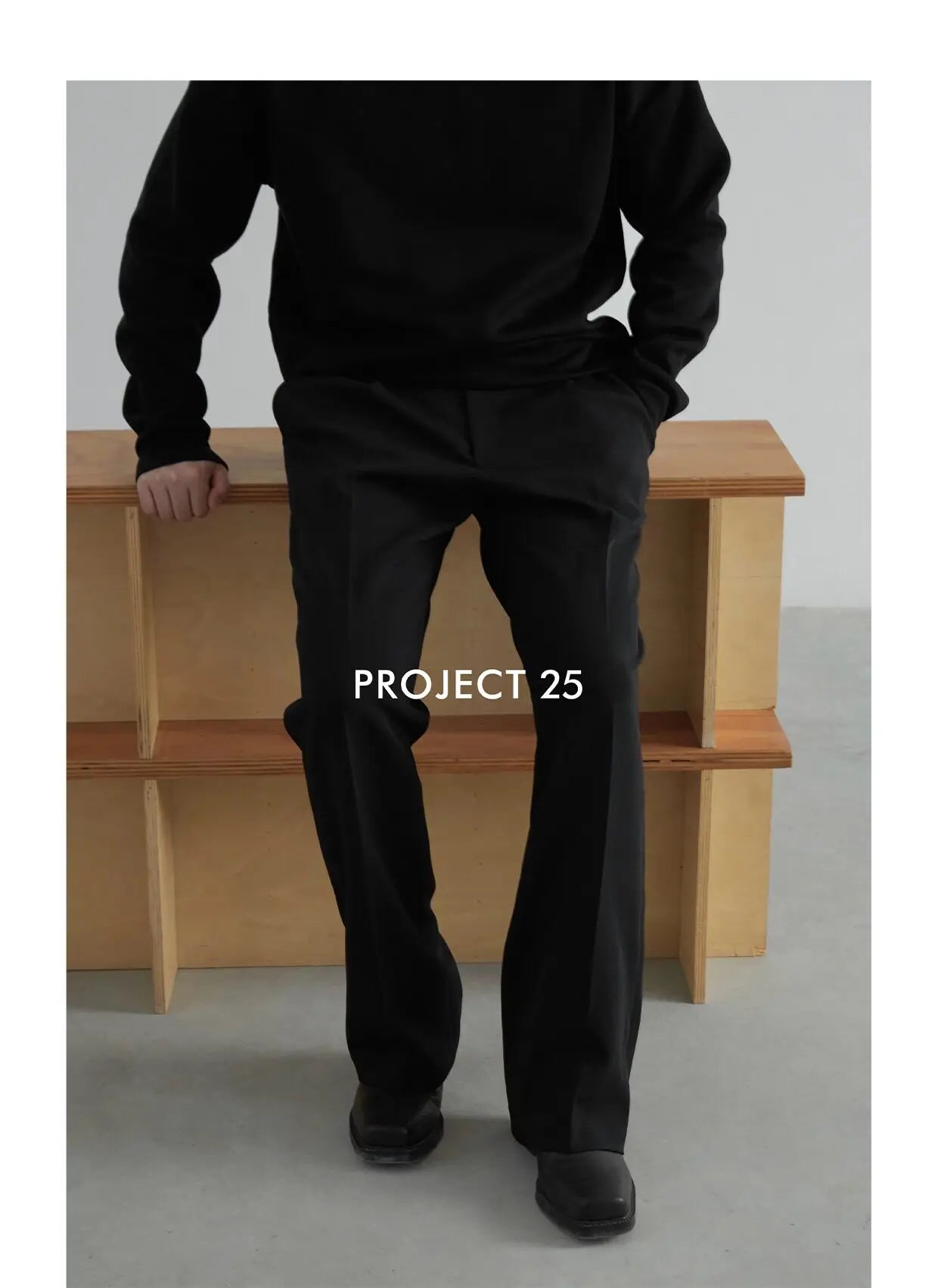 PROJECT 25 Herren-Hose, Schwarz, gerades Bein – Knitterarm, elegant fallend, lockere Passform & vielseitige Casual-Anzughose