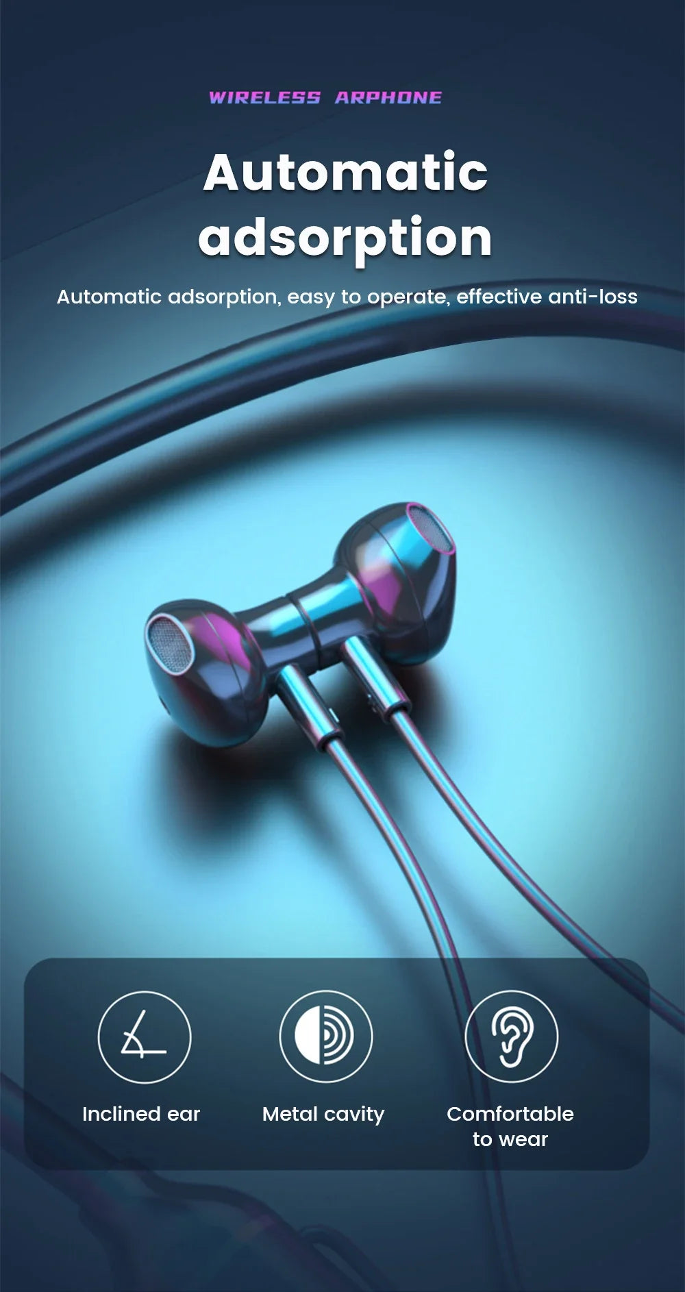 Kabellose Ohrhörer 5.3 Nackenbügel-Kopfhörer Gaming LED-Display Stereo Sport-Headset Halterung Wasserdichte Magnetische Ohrhörer